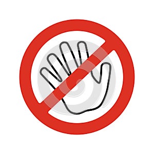 Vector Do not touch hand icon sign