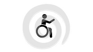 Disabled icon  illustration. wheel chair symbol