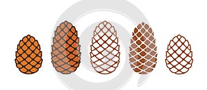 Pine nut logo. Isolated pine nut on white background. Cedar