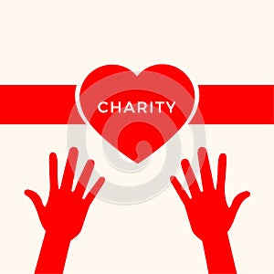Charity logo vector ilustration, eps 10