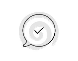 Check Mark Speech Bubble Icon - Vector