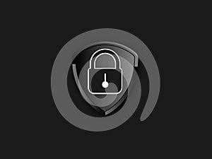 Shield Security Lock Icon - Vector Safe Security Symbol icon for web