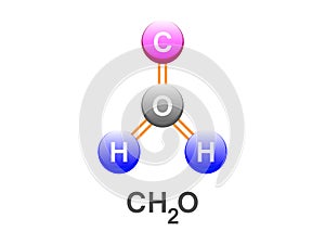 Vector flat design of Formaldehyde Molecular FormulaÃ¢â¬Å½ Ã¢â¬Å½CH2O