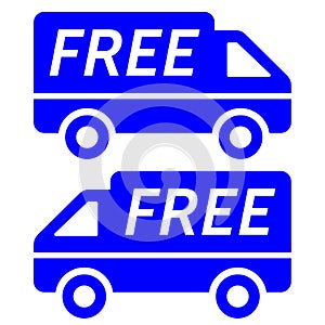 Blue and white Free shipping logo