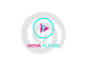 Vector Media Player Template Icon Web Player symbol