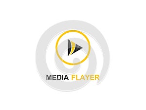 Vector Media Player Template Icon Web Player symbol