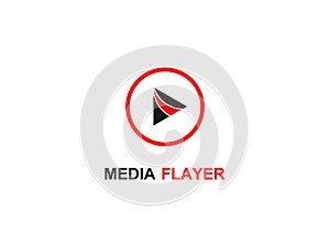 Vector Media Player Template Icon Web Player symbol