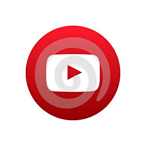 Youtube logo play button vector social media circular icon