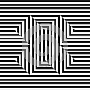 Monochrome seamless pattern. Optical illusion.