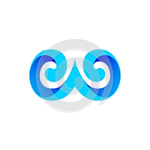 W blue vector logo for company