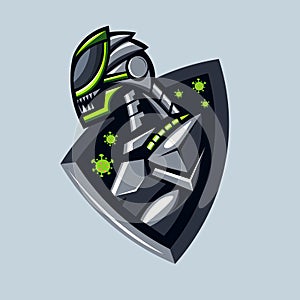 Illustration vector graphic of virus robot