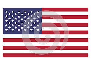 Presný americký vlajka vektor. byt pôvodnej farba ilustrácie izolované na bielom pozadí 
