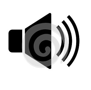 BLACK AND WHITE LOUD SPEAKER ICON