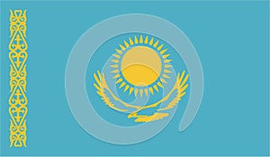 Kazakhstan Flag Vector Illustration EPS
