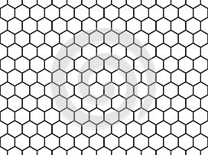 Black and white seamless geometry hexagon pattern background