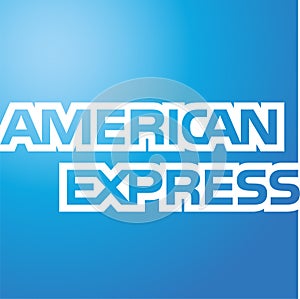 The American Express Logo on white background editorial illustrative