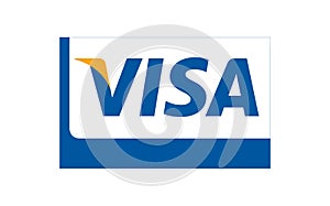 VISA Logo on white background editorial illustrative