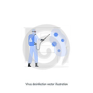 Virus desinfection, vector illustration. Ui/Ux. Premium quality.
