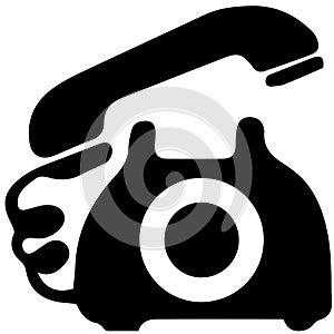 Old-school retro style TELEPHONE ICON, illustration