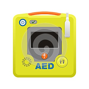 Automated external defibrillator AED icon photo