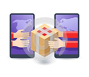 International delivery worlwide logistics icon photo