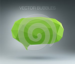 Geometric low poly green speech bubble