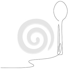 Spoon line drawin, vector illustration photo