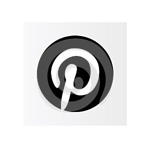 Squared black & white pinterest logo icon