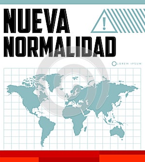Nueva Normalidad, New Normal Spanish text, vector design. photo