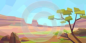 Low poly canyon landscape