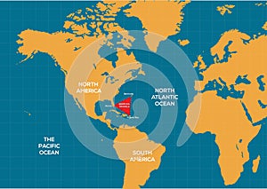 Bermuda triangle vector map, triangle marked in red