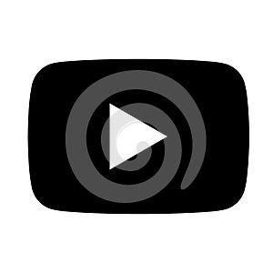 Squared Black & white youtube logo icon