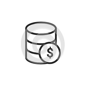 Database icon. Server isolated flat symbol for web site and mobile app