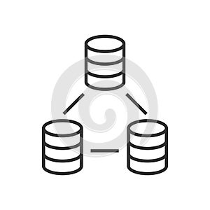 Database icon. Server isolated flat symbol for web site and mobile app
