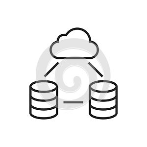Database icon. Server isolated flat symbol for web site and mobile app