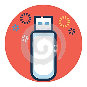 Illustration vector graphic of flashdisk icon filled outline.