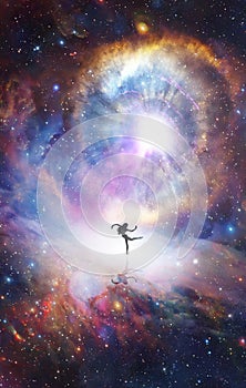 Divine feminine, universe consciousness evolution, meditation, healing, human body energy beams