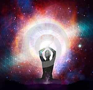 Spiritual energy healing power, connection, conscience awakening, meditation, expansion photo