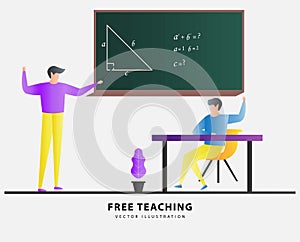 Illustration vector graphic of free teaching photo