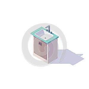 Isometric kitchen washbasin