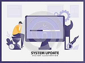 Illustration vector system update concept