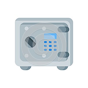 Flat style icon of safe box. vector for website