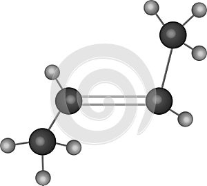 Trans 2-Butene C4H8 Organic Compound Molecular Structure