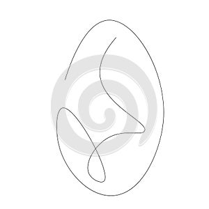 Easter egg one line drawing on white background