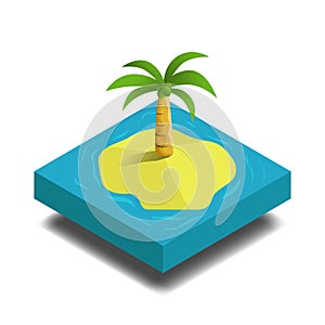 3D vector isometric illustration , summer beach island tropic travel and holiday , concept infographic collection