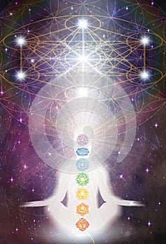 Man universe, meditation, spiritual healing, human body energy, astral projection, travel photo