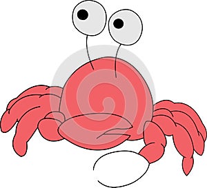 Vector crab illustration on white