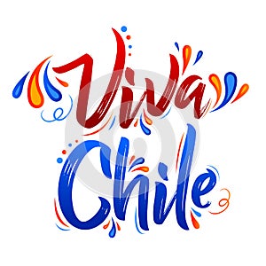 Viva Chile Translation: Long Live Chile, Traditional Chilean Celebration. photo
