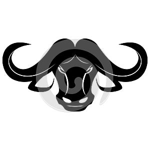 Angry buffalo head, vector illustration