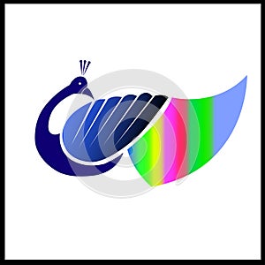 Illustration art of a peacock logo with isolated background